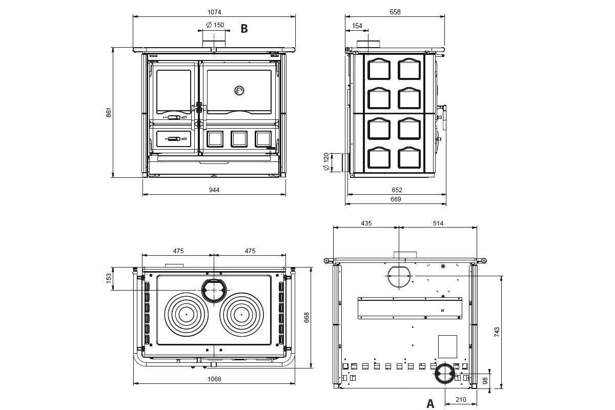 cooking stove Rosa XXL 5.0 Maiolica from La Nordica